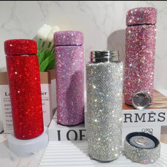 150ml/280ml/480ml Stainless Steel Thermos Bottle Rhinestone Vacuum Flask Portable Insulated Cup Keep Hot Tumbler Water Bottle