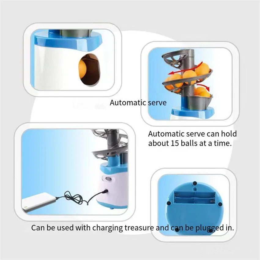 2024 Up - graded Portable Table Tennis Ball Pitcher Dual Power Supply Version Ping Pong Ball Robot Pitching Machine For TrainersEstaliosFitEstaliosFit183651984;20260421;1776809351Krs44