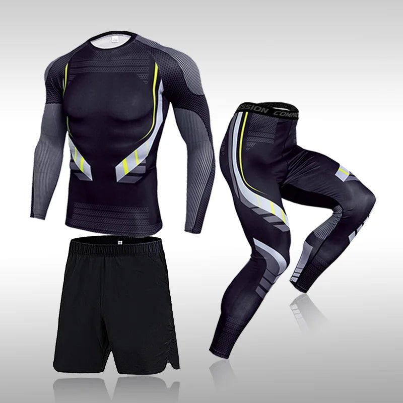 3 Pcs Set Men's Workout Sports Suit Gym Fitness Compression Clothes Running Jogging Sport Wear Exercise Rashguard MenEstaliosFitEstaliosFit184449089;2026057;1778180367CyBTX