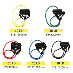 5-Level Resistance Bands with Handles – Pull Rope Training & Exercise Tubes