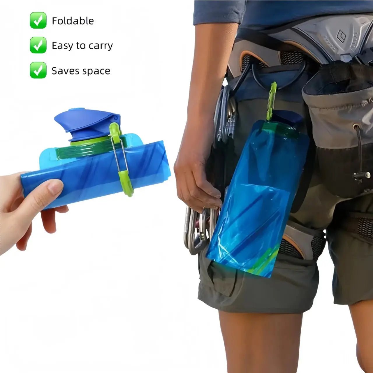 700ml Foldable Water Bottles Flexible Reusable Travel&Camping Water Bottle Water Pouch Soft Flask Water Bag With Carabiner ClipEstaliosFitEstaliosFit183652375;20260421;1776809389YnR81