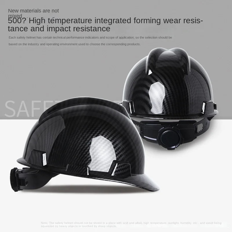 Lightweight Carbon Fiber Safety Helmet with Vents