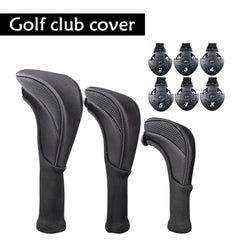 3Pcs/Set of Long-necked Golf Club Head Covers Numbered Wooden Club Head Covers Durable Golf Club Protectors and Golf Accessories