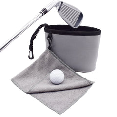 Portable Golf Club and Golf Ball Cleaning Bag with Detachable Clip Golf Accessory Cleaning Bag Waterproof Liner Golf Scrub Bag