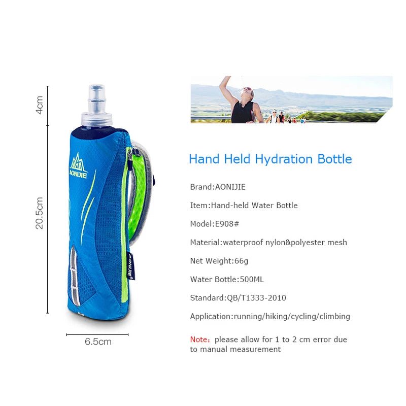 AONIJIE E908 500ml Running Hand - held Water Bottle Kettle Holder Wrist Storage Bag Hydration Pack Hydra Fuel Soft Flask MarathonEstaliosFitEstaliosFit183652240;20260421;1776809362w5Qhk