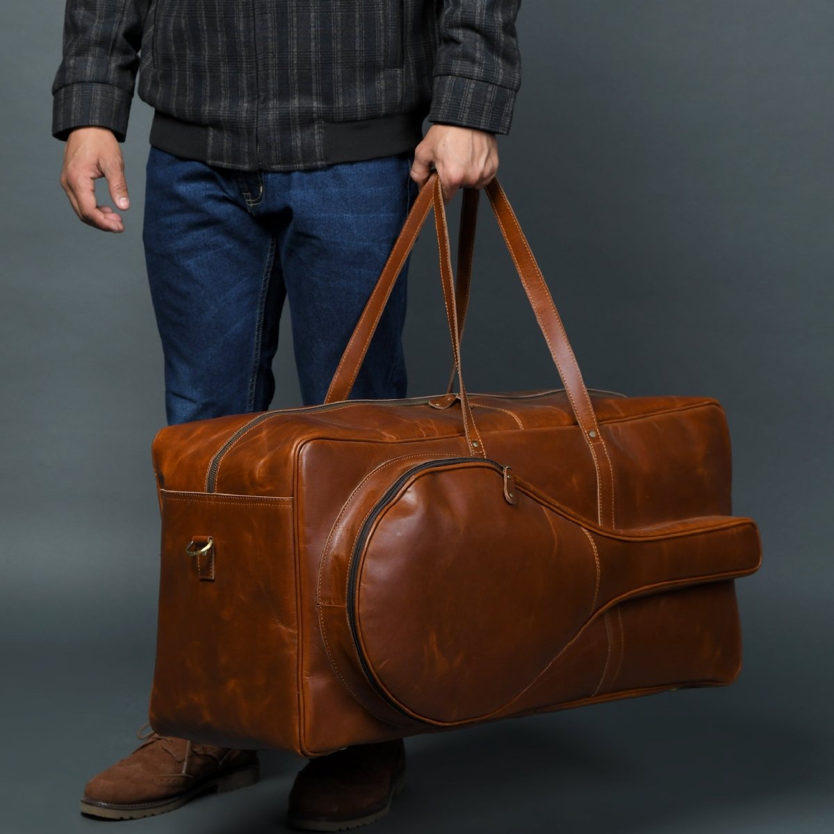 Buffalo Leather Tennis Duffle BagClassy Leather BagsDuffel BagsEstaliosFitMTMS0000323