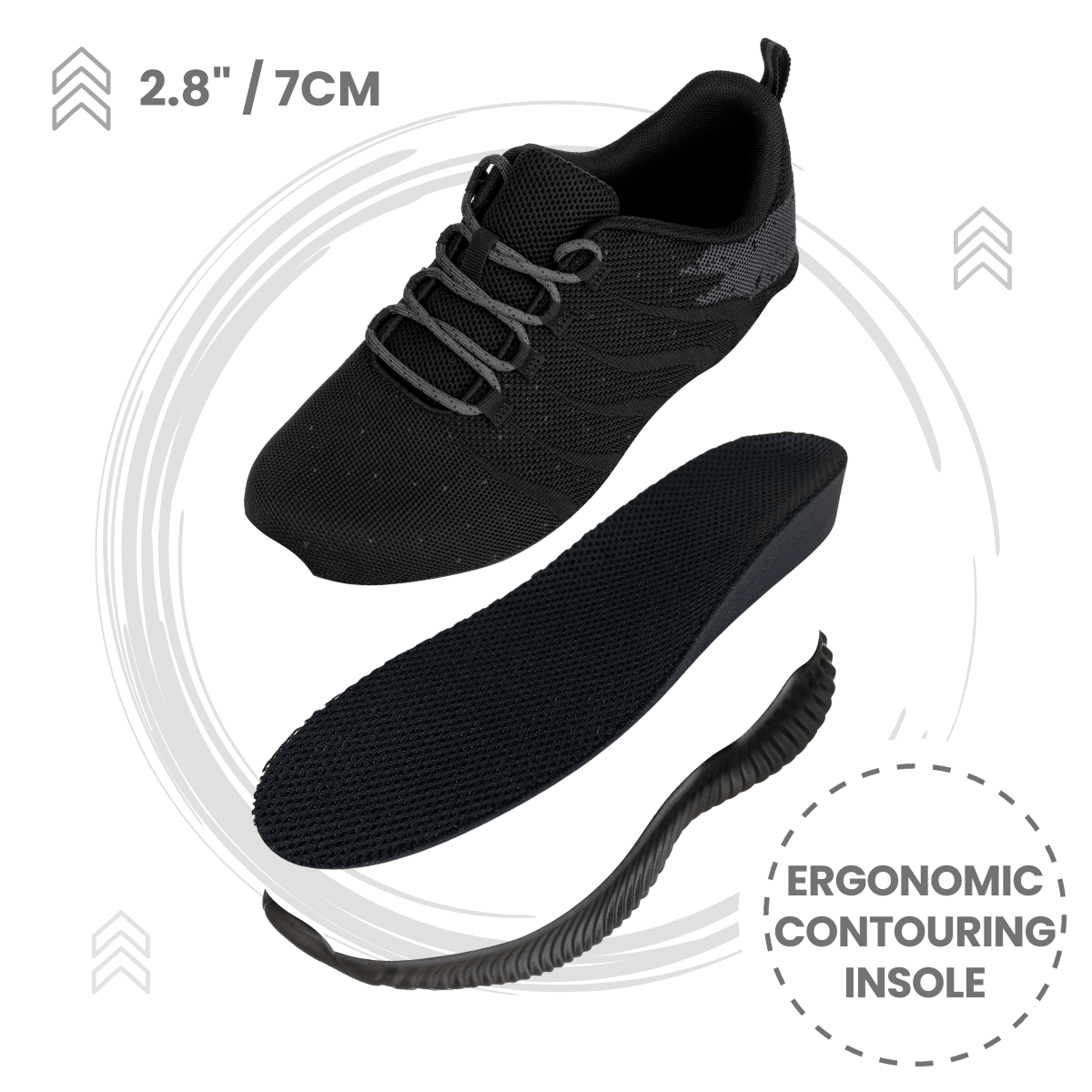 CALTO - Q216 - 2.8 Inches Taller (Black/Grey) - Ultra LightweightTallmenshoes.comSneakers / AthleticsEstaliosFitQ216-6