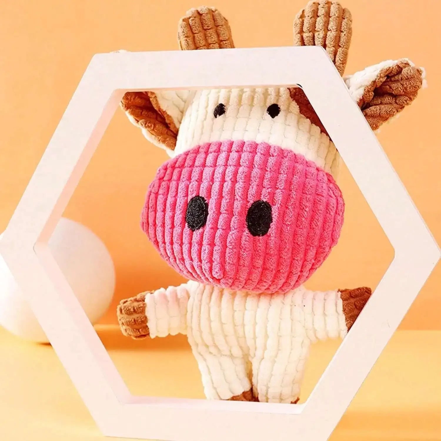 Corduroy Cow Plush Squeaky Dog Chew ToyEstaliosFitEstaliosFit184217089;2026052;1777699395aPs7f