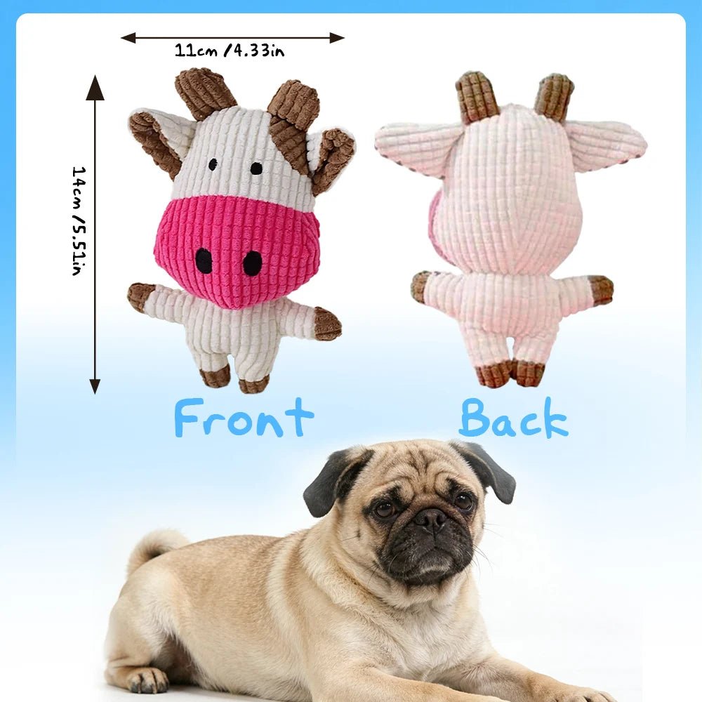 Corduroy Cow Plush Squeaky Dog Chew ToyEstaliosFitEstaliosFit184217089;2026052;1777699395aPs7f