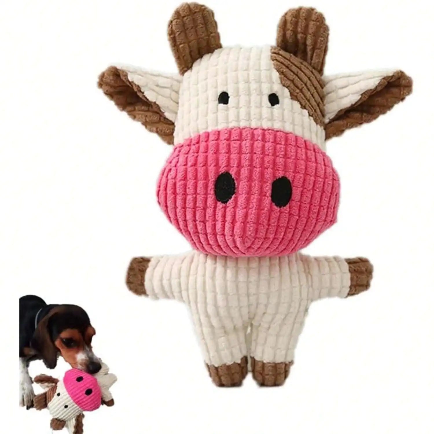 Corduroy Cow Plush Squeaky Dog Chew ToyEstaliosFitEstaliosFit184217090;2026052;1777699395SXlny