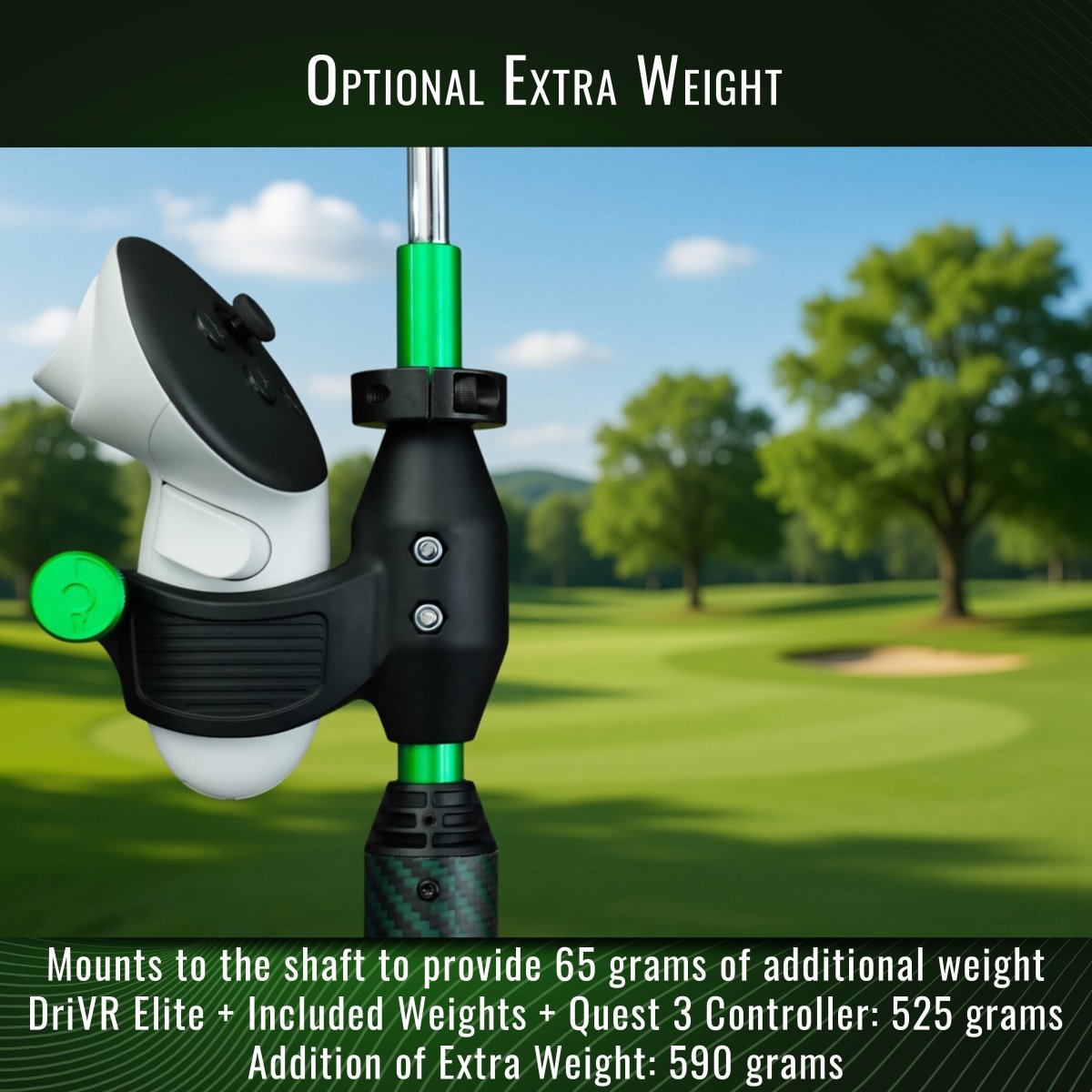 DriVR Elite Chrome - Stepped Steel Weighted Golf Club - Compatible with Quest 2, 3/3s, and ProDeadEyeVREstaliosFitEliteChrome