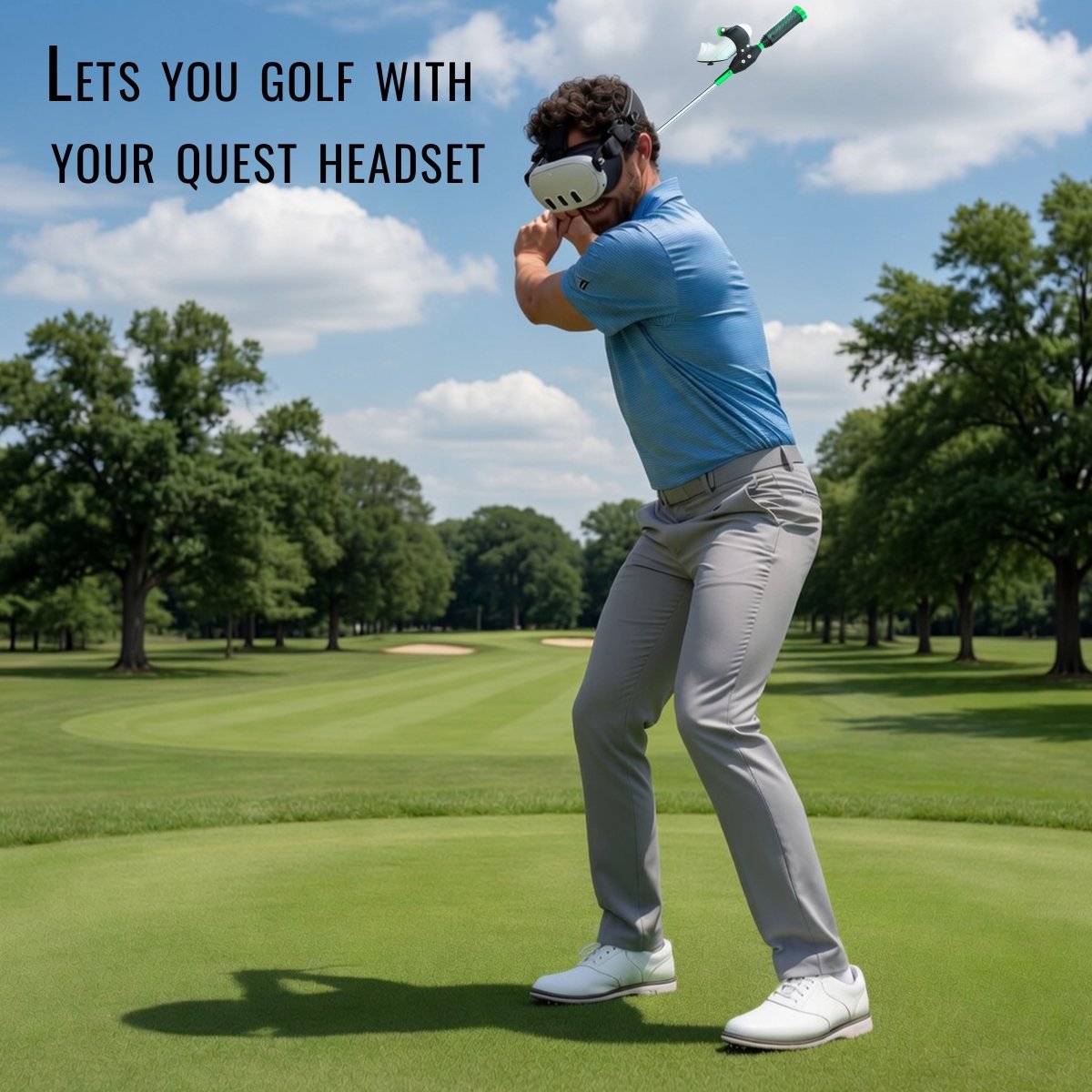 DriVR Elite Chrome - Stepped Steel Weighted Golf Club - Compatible with Quest 2, 3/3s, and ProDeadEyeVREstaliosFitEliteChrome