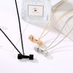 Dumbbell Pendant Fitness Necklace — Bodybuilding Jewelry