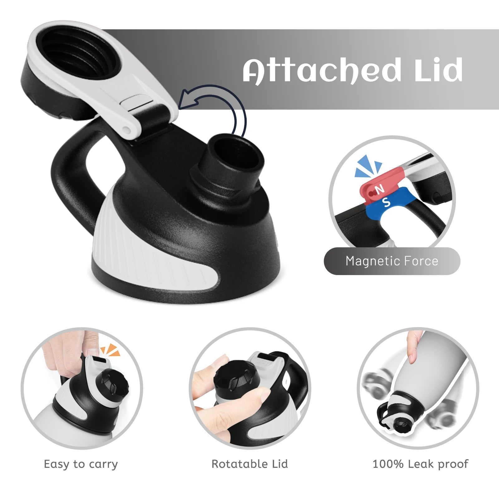 FEIJIAN - Stainless Steel Thermo Bottle with Magnetic Lid, Insulated Vacuum Flask, Outdoor Sport Water Bottle, Keep Cold, 1500mlEstaliosFitEstaliosFit183652439;20260421;1776809389SC44d