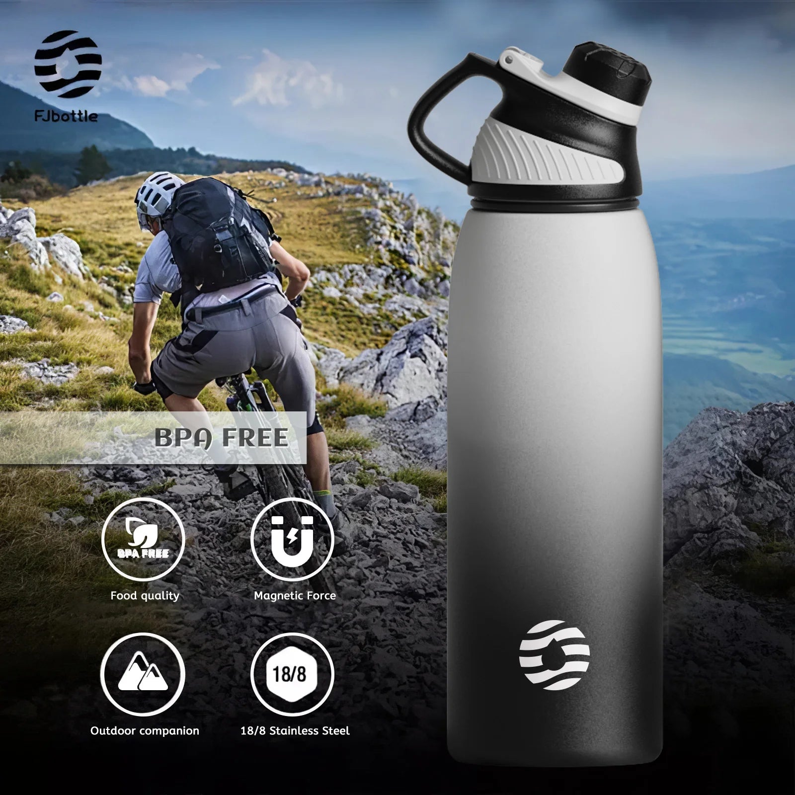 FEIJIAN - Stainless Steel Thermo Bottle with Magnetic Lid, Insulated Vacuum Flask, Outdoor Sport Water Bottle, Keep Cold, 1500mlEstaliosFitEstaliosFit183652472;20260421;1776809385iROFT
