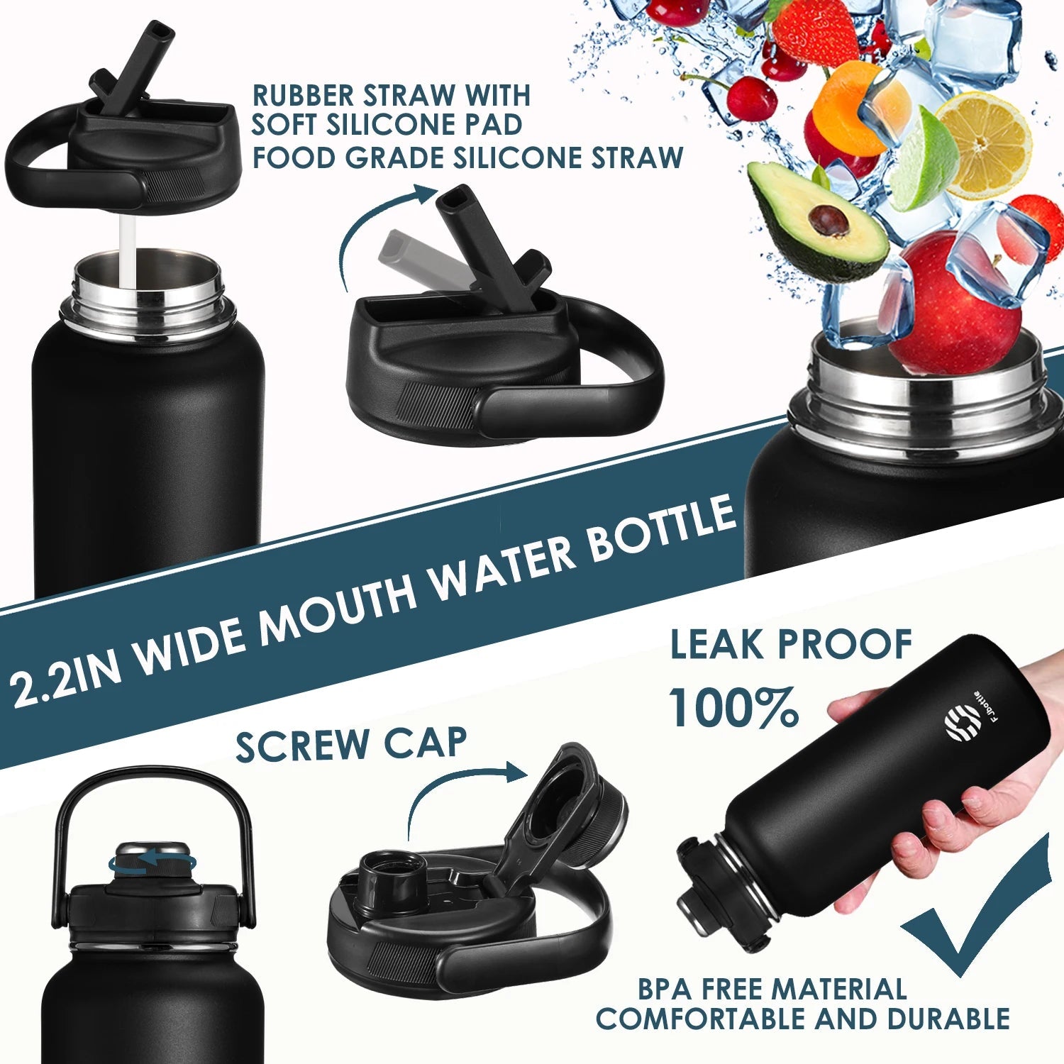 FEIJIAN Thermos Bottle with Straw Sport Stainless Steel Vacuum Flask Insulated Water Bottle with Handle Lid 950/1200mlEstaliosFitEstaliosFit183652501;20260421;1776809386wXv1K