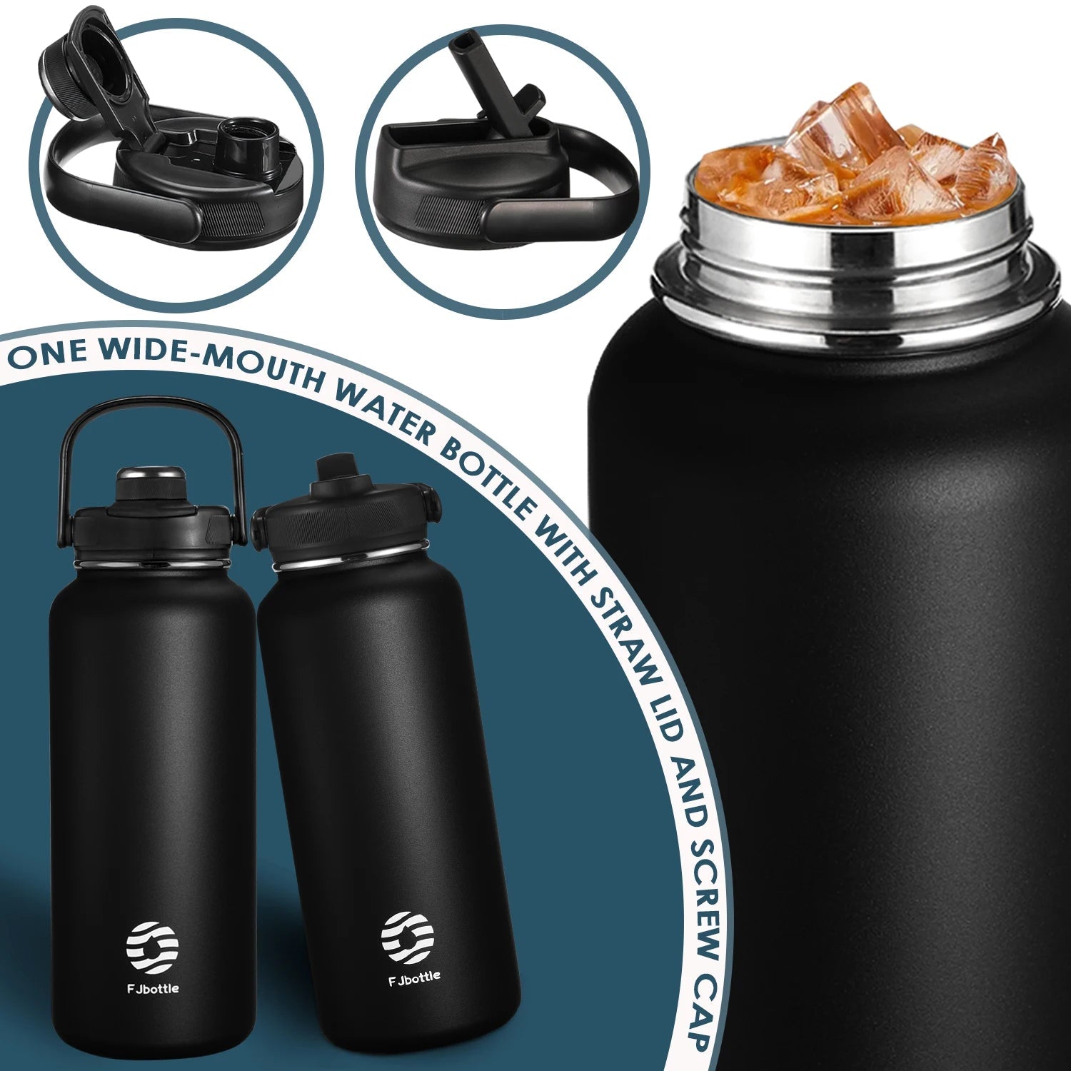 FEIJIAN Thermos Bottle with Straw Sport Stainless Steel Vacuum Flask Insulated Water Bottle with Handle Lid 950/1200mlEstaliosFitEstaliosFit183652567;20260421;1776809386rkdHJ