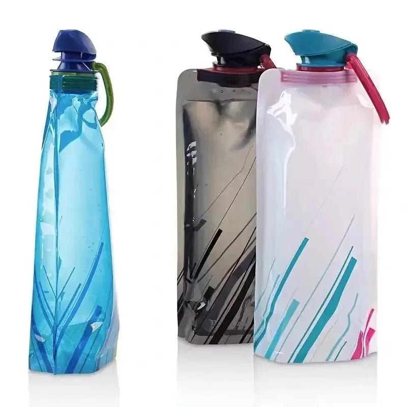 Foldable Water Bottles Flexible Reusable Travel Water Bottle Plastic Water Pouch Soft Flask Water Bag With Carabiner ClipEstaliosFitEstaliosFit183652340;20260421;1776809389fcSl2