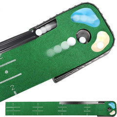 Golf Indoor Putting Mat Putter Trainer Green Carpet Practice Set Ball Return Mats PM005