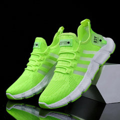 Men's Breathable Mesh Sports Shoes with Flying Weave Upper