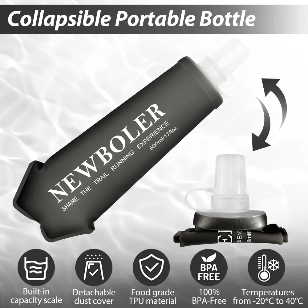 NEWBOLER Water Bottle TPU Folding Soft Flask Sport Water Bottle 150/250/500ml Collapsible Water Bottle Running Camping HikingEstaliosFitEstaliosFit183652281;20260421;1776809384EMiQ6