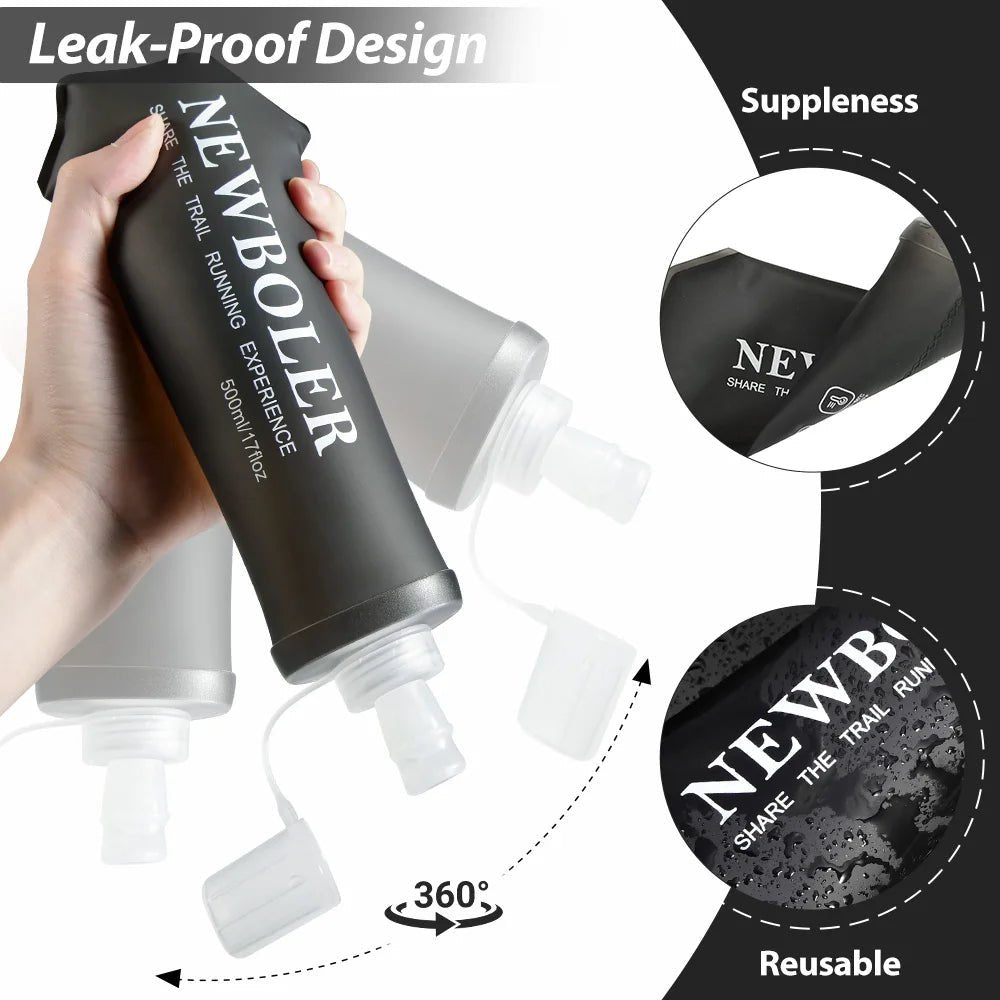 NEWBOLER Water Bottle TPU Folding Soft Flask Sport Water Bottle 150/250/500ml Collapsible Water Bottle Running Camping HikingEstaliosFitEstaliosFit183652281;20260421;1776809384EMiQ6