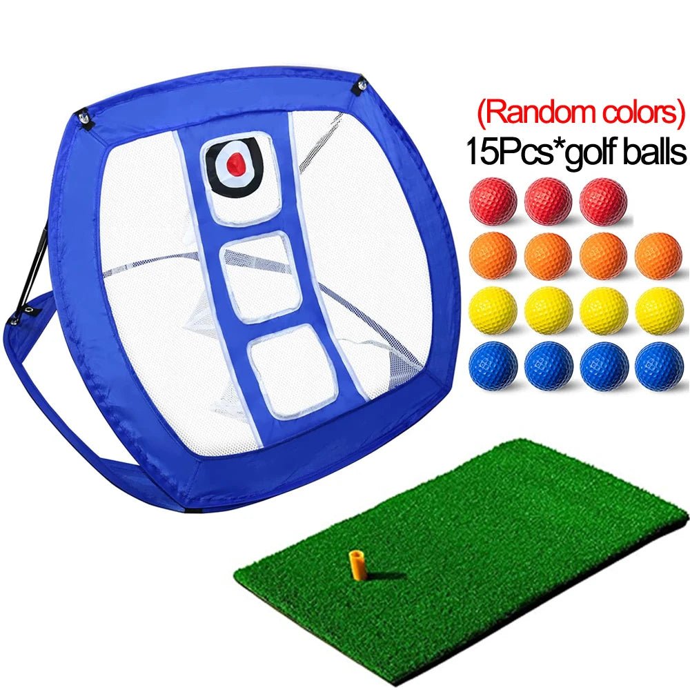 Pop Up Golf Chipping Net, Indoor/Outdoor Golf Hitting Net with Golf Mat and golf balls for Indoor Backyard Practice Swing GameEstaliosFitEstaliosFit183651692;20260421;1776809254k7jFG
