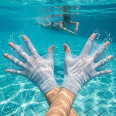 Silicone Swimming Hand Paddle Fins – Unisex Training Gloves for Pool