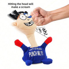 Stress Relief Toys, Desktop Punching Me Doll, Anti Stress Plush Screaming Doll, Comfortable Touching Me Decompress Toys
