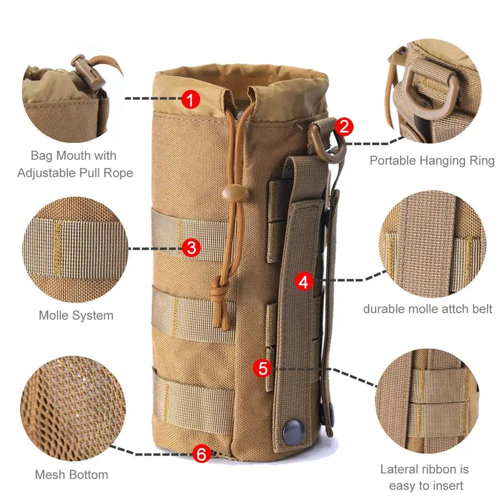 Travel Sports Mesh Water Bottles Pouch Bag, Tactical Drawstring Molle Water Bottle Holder Tactical Hydration Carrier PouchesEstaliosFitEstaliosFit183652437;20260421;1776809389jvPCI