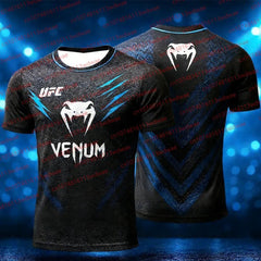 UFC Men's Short Sleeve Compression Shirt 2026 MMA Training Gym Workout Jersey Sportswear for Fighters Brand fitness clothes