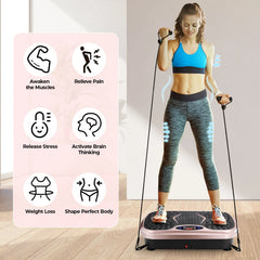 Vibration Plate Exercise Machine with Resistance Bands