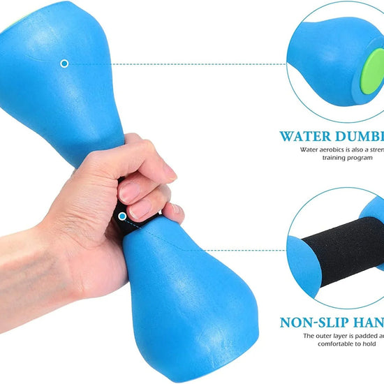 Water Dumbbells Aquatic Exercise Pool Fitness Equipment Blue Foam Water Aerobic Exercise Fitness Equipment.