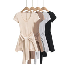 Women's Deep V-Neck Fitness Jumpsuit