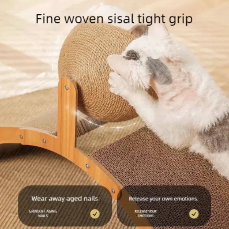 Wooden Cat Scratching Ball and Sisal Board ToyEstaliosFitEstaliosFit184217093;2026052;17776993980deG0