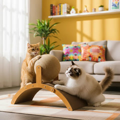 Wooden Cat Scratching Ball and Sisal Board Toy